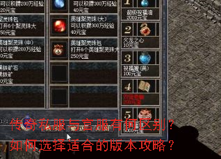 传奇私服与官服有何区别?如何选择适合的版本攻略? 传奇私服与官服有何区别?如何选择适合的版本攻略?