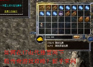 如何在17dz代账官网下载传奇游戏攻略?新手求问 如何在17dz代账官网下载传奇游戏攻略?新手求问